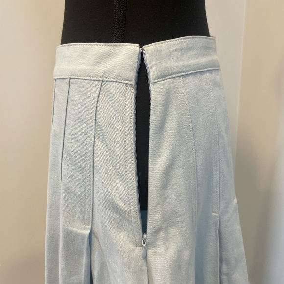 Babaton Light Blue Pleated Midi Skirt - Picture 6 of 11